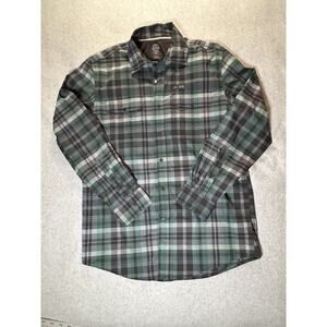 Wrangler Atg Shirt Mens Medium All Terrain Gear X Snap Plaid Fishing Hiking